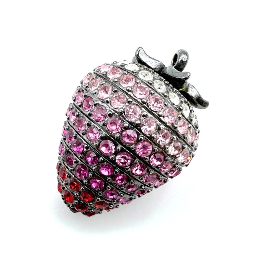 Vintage Park Lane Berry Sweet Strawberry Pendant Swarovski Crystal Ombre
